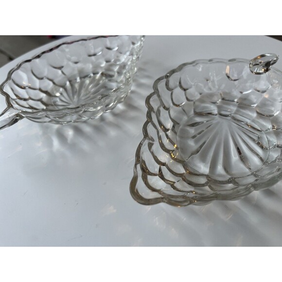 2 Vintage Grape Cluster Clear Glass Candy Nut Bowls Dishes - Picture 3 of 7